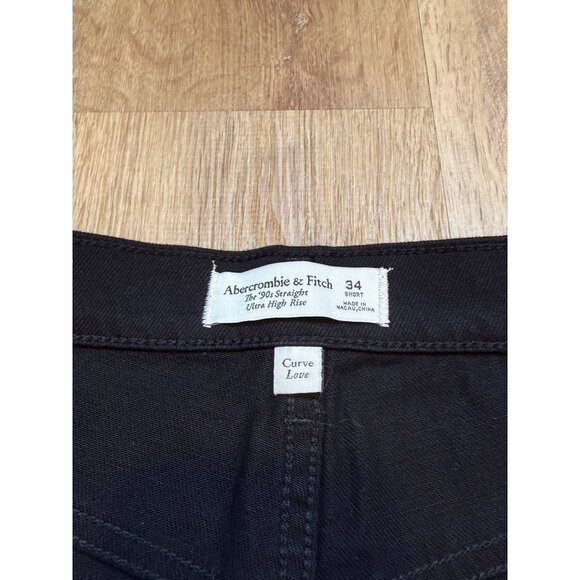 Abercrombie & Fitch Curve Love The 90s Straight Ultra High Rise Jeans Size 34 Sh - Picture 5 of 7